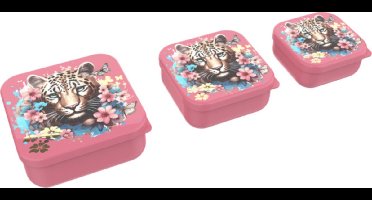 Lunch Buddies: Opbergdoos "Leopard" 3 in 1