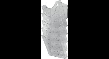 helit wandfolderhouder-set din a4 hoog grijs-transparant