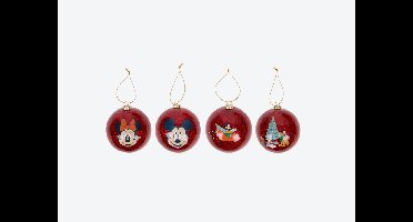 Disney Kerstballen Set – 4 stuks – Kunststof Ornamenten Ø 7,5 cm – Disney Figuren
