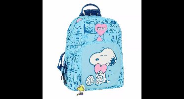 Schooltas - Schoolrugzak - Snoopy 'Love' Casual Rugzak - Lichtblauw - 25x30x13 cm
