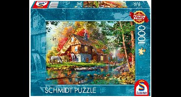 Schmidt Puzzel 1000 Stukken: Watermolen in Prachtige Herfst
