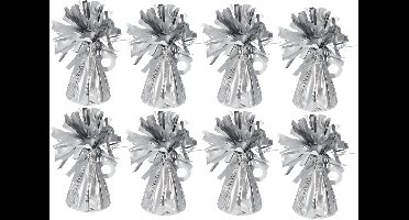 Folat Ballon gewichtjes - 8x - mat zilver - 170 gram - helium ballontrosjes