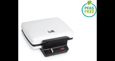 FRITEL Wafelijzer - WA 1230 - Wafelmaker met Vaste Platen - Wafelmachine met Anti-Aanbaklaag - Wafelbakijzer voor 4x7 Wafel - Traditionele Belgische Wafels - Wit - 1200W