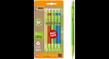 BIC Matic ECOlutions - Vulpotlood - Met gum - HB Potlood 0,7 mm - Verschillende kleuren - 10 Stuks