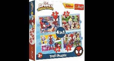 Spidey's Team 4-in-1 Puzzles voor Kinderen vanaf 4 Jaar
