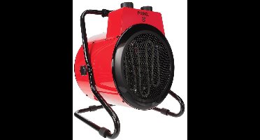 Perel Elektrische ventilatorkachel 3000W, 2 warmtestanden, thermostaat en koelstand, IP24, oververhittings- en kantelbeveiliging, compacte draagbare heater voor werkplaats, garage, schuur