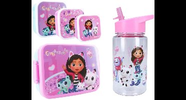 Gabby's Dollhouse Lunchset; Fles, Lunchbox en 3-in-1 Snackbox