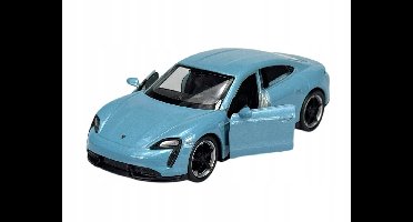 Welly Porsche Taycan Turbo S Blauw Metaal 1:34 Model Auto