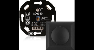 LED Dimmer 0,5-200 Watt - Fase Afsnijding - Universele LED Dimmer - Led Dimmer Inbouw - Dimmer Schakelaar - Dimmer Afdekraam - Dimmer+ Afdekplaat