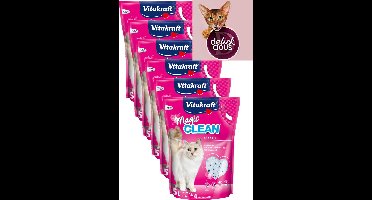 Vitakraft Magic Clean kattenbakvulling - 5 L - 6 stuks met GRATIS delickcious dessert