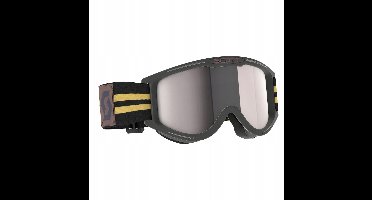 Scott 89X Era Retro motorbril - Zwart/Beige, Zilver Chroom