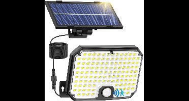 Sounix Buitenlamp met bewegingssensor op zonne energie - 126 LED - Met dag nacht sensor - Solar wandlamp buiten - 1 Stuk