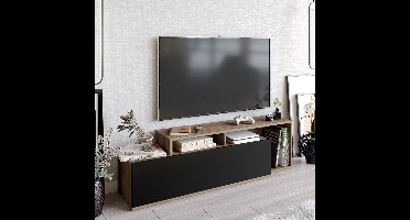 Asir TV-kast - televisiemeubel - okkernoot zwart - 149,8 x 42,9 x 35,3 cm