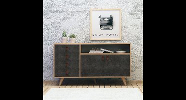 Asir Troosten - Eik donkergrijs - 140 x 86 x 40 cm