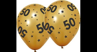 6 Ballonnen 12" goud 50 jaar jubileum - Signature Years - Versiering Slinger Feestdecoratie Decoratie Verjaardag Jubileum Ballon Feest