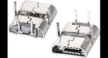 Micro USB Vrouwelijke Connector met 2 Pin 90 Graden Jack - Set van 10 Stuks