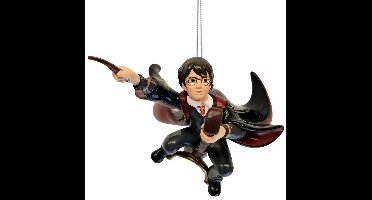 Kerstbal Harry Potter op Bezemsteel – Kunststof – 8 cm – Handbeschilderd Ornament