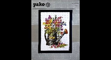 Pako Borduurpakket met tel patroon- Gieter met bloemen - 215.364 - voorgesorteerd garen - Aida ivoor - 15 x 20 cm - DIY kit