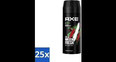 25 x Axe - Deodorant Bodyspray - 48hrs Non Stop Fresh - Africa - Mandarin & Sandalwood - 150 ml - Deodorant Bodyspray - Geurbeheersing - 48 Uur Bescherming - Mandarijn En Sandelhout - AXE Africa