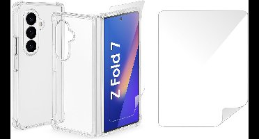 Hoesje geschikt voor Samsung Galaxy Z Fold 7 - Screenprotector Volledig Dekkend Premium PET - Shockproof Transparant