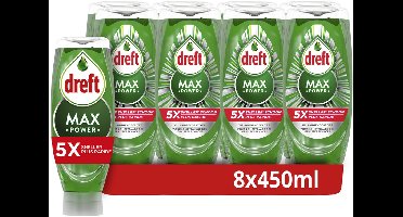 Dreft MaxPower Vloeibaar Afwasmiddel - 8 x 450ML