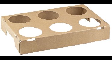 Draagtray, biertray karton , 6-vaks bruin (150 stuks)