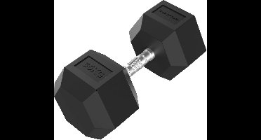 Tunturi Platinum Hexa Dumbbell - Rubber - 1x 27.5kg - Zwart