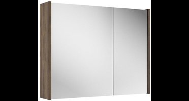 FugaFlow Eccelente Arredo spiegel badkamer spiegelkast - 80x63x16cm - inclusief zijpanelen - noten (hout) -