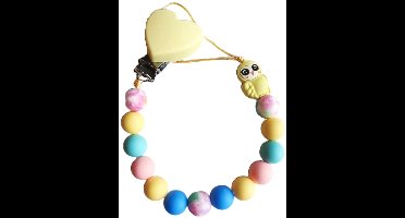 Siliconen speentouw met hart en uiltje