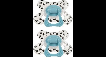 Difrax - Dental Fopspeen - 12+ Maanden - Witte Speen met Print - 2 st.