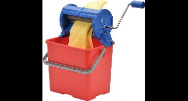Dweilpers Professioneel - Wringer met Emmer - 6L - Blauw/Rood