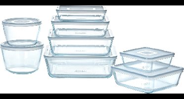 Pyrex - Cook & Freeze - Ovenschaal Met Deksel - Set van 8 Stuks - Glas