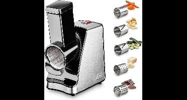 Solis Slice & More 8401 Multifunctionele Groentesnijder en Rasp - RVS Foodprocessor - Hakmolen Elektrisch - Chopper - Zilver