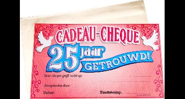 Paper Dreams Cadeaucheque 25 Getrouwd 34,5 Cm Papier Rood