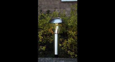 RTM Lighting Solar Priklamp -RVS -Warm Wit -36CM -Zonne-Energie
