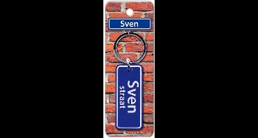Paper Dreams Sleutelhanger Straatnaam Sven 9 Cm Staal Blauw