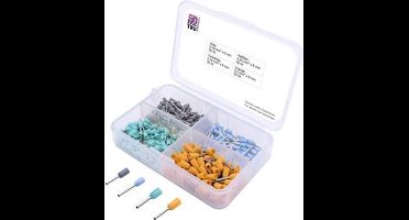 TRU COMPONENTS T1903C023 Assortiment adereindhulzen 0.14 mm², 0.25 mm², 0.34 mm², 0.50 mm² Deels geïsoleerd Grijs, Lich