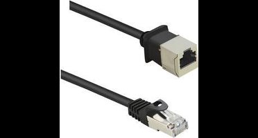 Renkforce RF-4394130 RJ45 Netwerkkabel, patchkabel CAT 5e F/UTP 3.00 m Zwart Verlengkabel Snagless, Vergulde steekconta