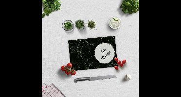 Bon Appetit Zwart Marmer Tempered Glas Snijplank 20cm x 30cm - Glassnijplank