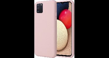 Hoesje geschikt voor Samsung Galaxy A02s - Matte Back Cover Microvezel Siliconen Case Hoes Roze