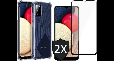 Hoesje geschikt voor iPhone 15 Pro Max - 2x Screen Protector FullGuard - Back Cover Case ShockGuard Transparant & Screenprotector