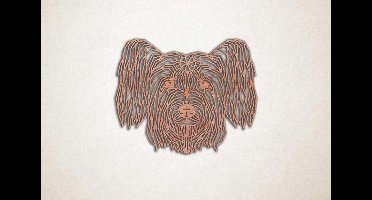 Line Art - Hond - Skyeterrier - M - 60x76cm - Multiplex - geometrische wanddecoratie