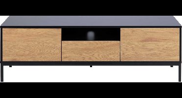 Meubelen-Online - TV-meubel Honkytonk - zwart met hout deuren