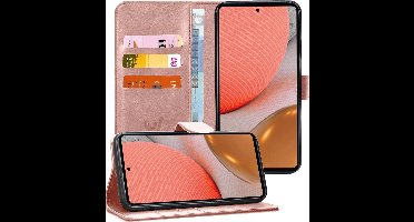 Hoesje geschikt voor Samsung Galaxy A72 - Book Case Kunstleer Wallet - Roségoud