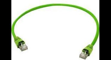 Telegärtner 100008002 RJ45 Netwerkkabel, patchkabel CAT 6 S/FTP 1.00 m Geel, Groen 1 stuk(s)