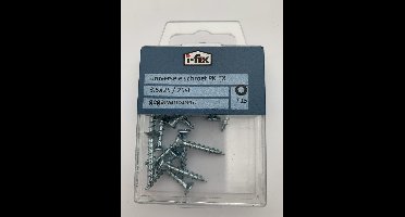 Houtschroef. 3.5x25mm. lang. Platkop-Torx-T-10. Verzinkt. 25 stuks Spaanplaatschroeven. Ifix.