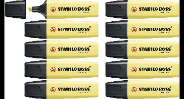 STABILO BOSS ORIGINAL Pastel - Markeerstift - Markeren Met Pastelkleuren - Melkachtig Geel - Doos 10 stuks