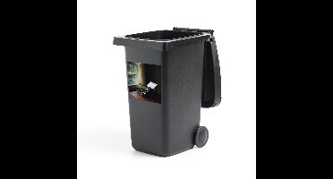 Container sticker Typemachine vintage - Typemachine op eettafel Klikosticker - 40x40 cm - kliko sticker - weerbestendige containersticker