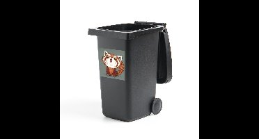 Container sticker Rode Panda's Illustratie - Illustratie van een rode panda die roept Klikosticker - 40x40 cm - kliko sticker - weerbestendige containersticker