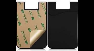 Hiden - Opplakbare pasjeshouder - Silicone hoesje voor op telefoon - Universele Cardholder - Zwart